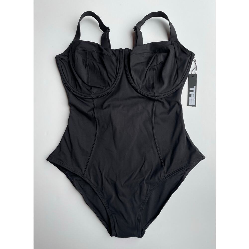 TA3 Lifty One Piece Swimsuit Corset Sculpting Black Size XL Regular/Long H/I